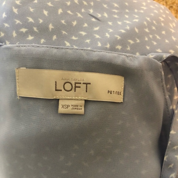 Loft Blue Top with White Bird Pattern - Picture 2 of 4